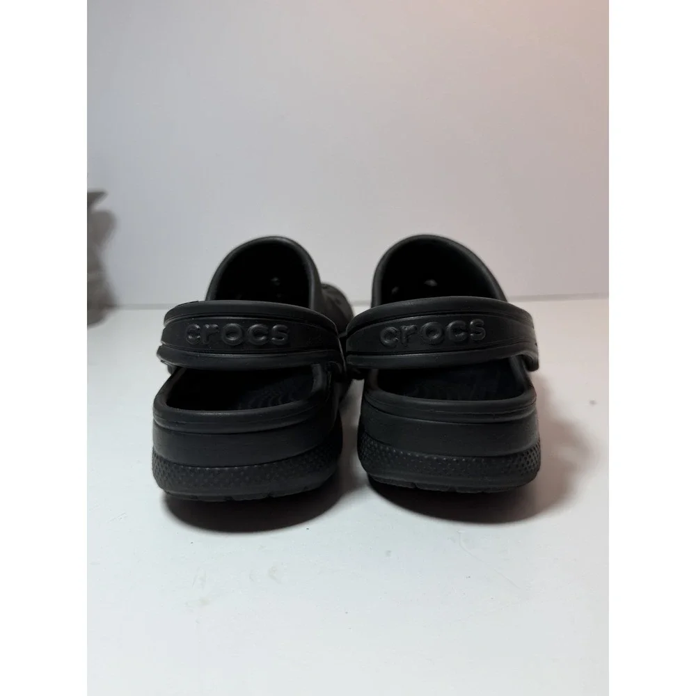 Crocs Classic Black Clog Size C12 Toddler With Leonardo TMNT Jibbitz Charm